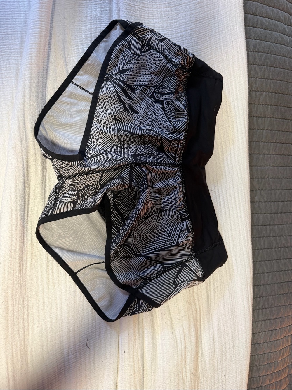 lululemon athletica Black & White Patterned Athletic Shorts